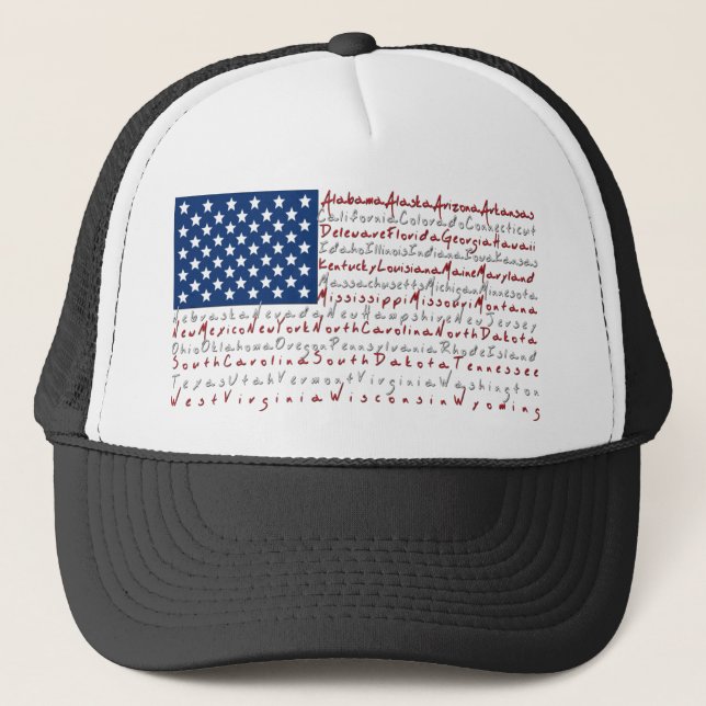 Casquette Drapeau Patriotique USA Avec les 50 Etats Casquett (Devant)