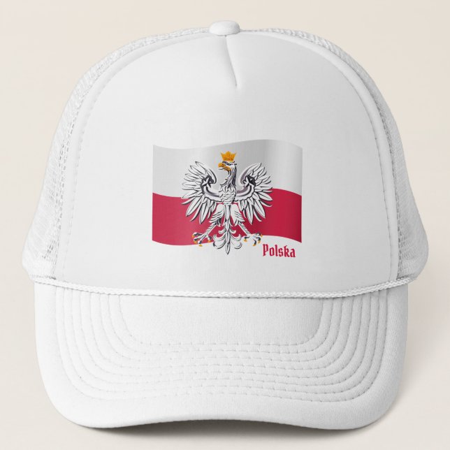 Casquette Drapeau polonais & Aigle, Pologne - Polska /fans s (Devant)
