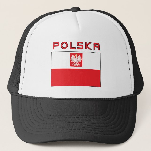 Casquette Drapeau polonais de faucon avec Polska (Devant)