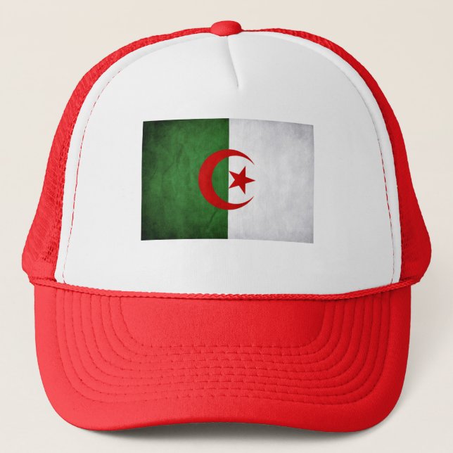 Casquette Drapeau RED Grunge Algérie (Devant)
