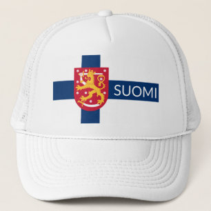 Casquette Drapeau Suomi avec armoiries superposées