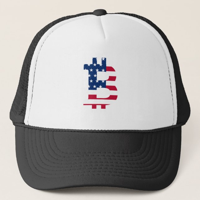 Casquette Drapeau Usa Bitcoin-Bitcoin-Cryptomonnaie-Blockcha (Devant)