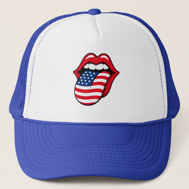 Casquette Drapeau USA Langue – Chapeau Drôle de Fa (Devant)