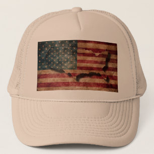 Casquette Drapeau vintage grunge USA étoiles et bandes et ca
