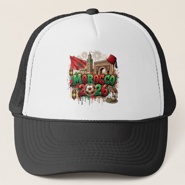 Casquette Drapeau Vintage Marocain Marocain Africain (Devant)