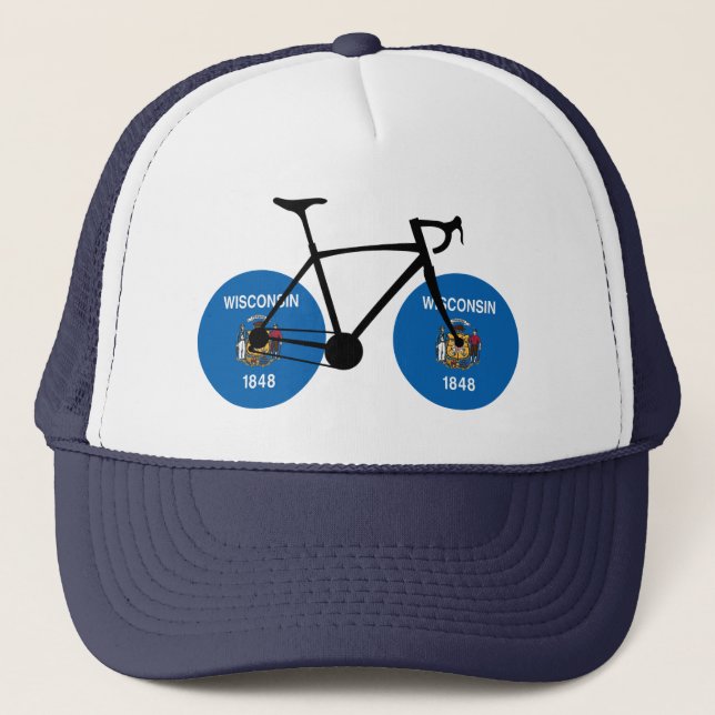 Casquette Drapeau Wisconsin Cyclisme (Devant)