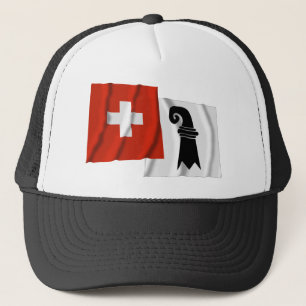 Casquette Drapeaux de ondulation de la Suisse et de
