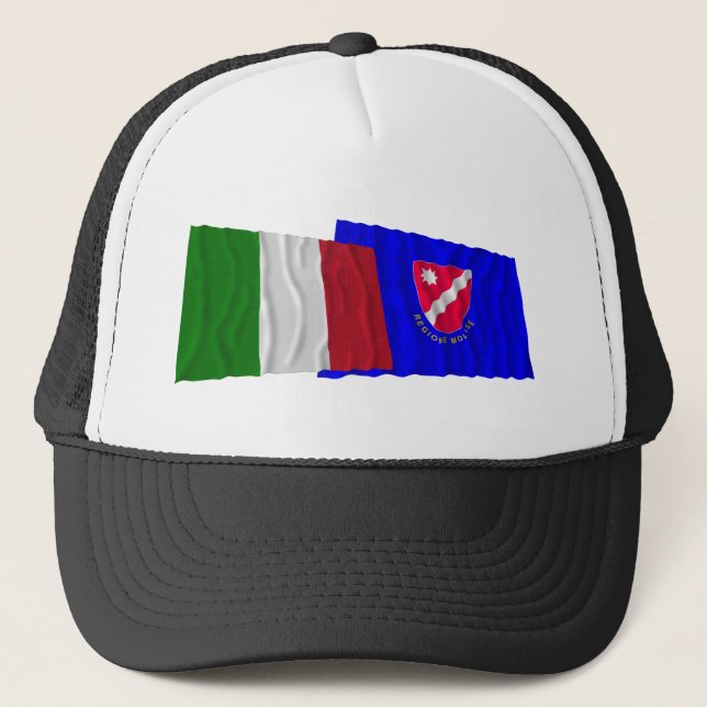 Casquette Drapeaux de ondulation de l'Italie et du Molise (Devant)