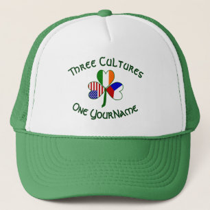 Casquette Drapeaux irlandais américains tchèques Trèfle Pers