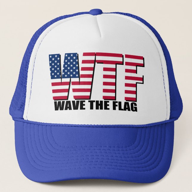 Casquette Drôle 4 juillet, vague de WTF le drapeau (Devant)