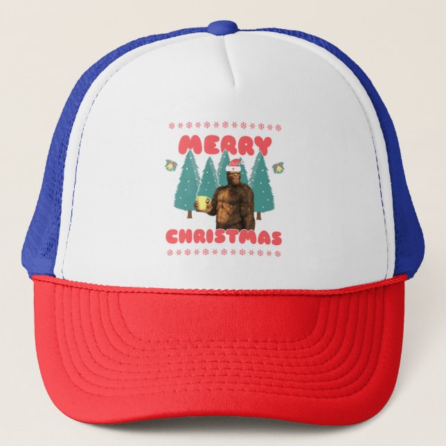 Casquette Drôle Bigfoot - Joyeux Noël (Devant)