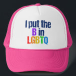 Casquette Drôle Bisexuel LGBTQ Humour arc-en-ciel<br><div class="desc">Je mets le B dans LGBTQ. Un petit humour bisexuel pour une grosse fille ou un type qui aime les deux sexes. Un cadeau mignon pour votre grand ami aux couleurs arc-en-ciel. Citation bisexuelle amusante.</div>