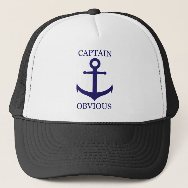 Casquette Drôle "Capitaine Évident" & Ancre (Devant)