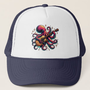 Casquette Drôle Cartoon Octopus Jouer de la guitare