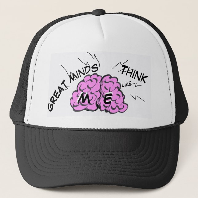 Casquette Drôle Cust Cerveau. Chapeau de camion texte (Devant)