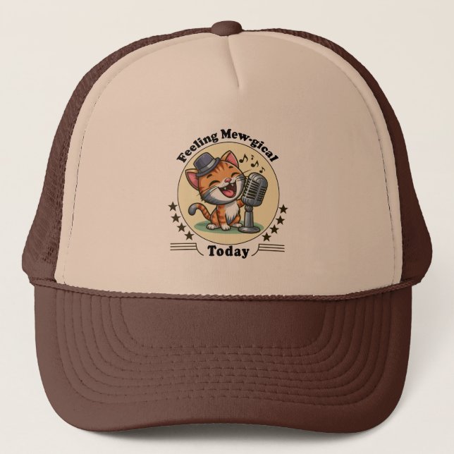 Casquette drôle de chant de chat (Devant)