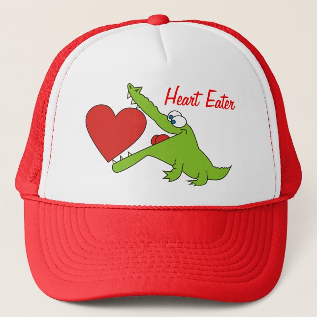 Casquette drôle de crocodile de mangeur de coeur (Devant)