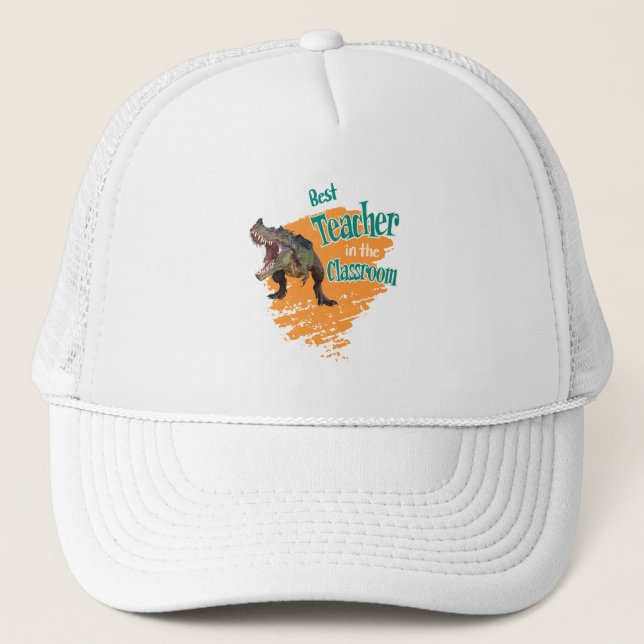 Casquette Drôle de dinosaure Meilleur enseignant de la class (Devant)