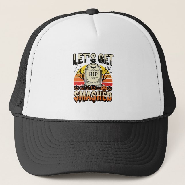 Casquette Drôle de Halloween Casse-gueule Design de Cimetièr (Devant)