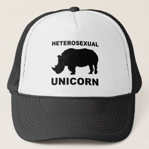 Casquette drôle de licorne rhinocéros hétérosexuel