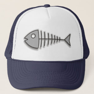 Casquette drôle de pêcheur d'os de poissons de