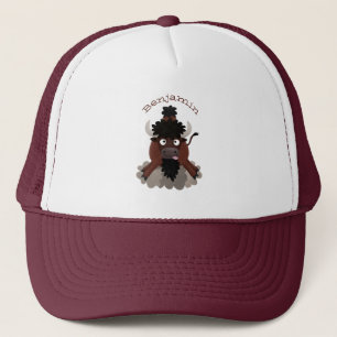 Casquette Drôle dessin animé de bison de buffle