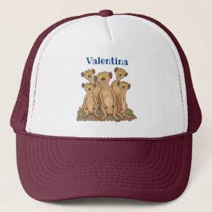 Casquette Drôle dessin de la famille meerkat