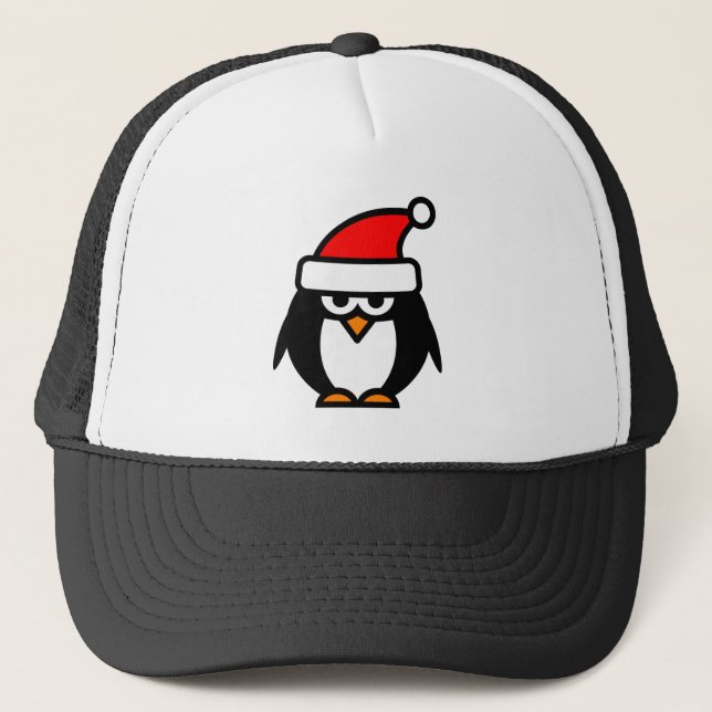 Casquette Drôle dessin de manchot de Noël Père Noël casquett (Devant)