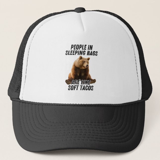 Casquette drôle d'ours de camping - humour de pers (Devant)