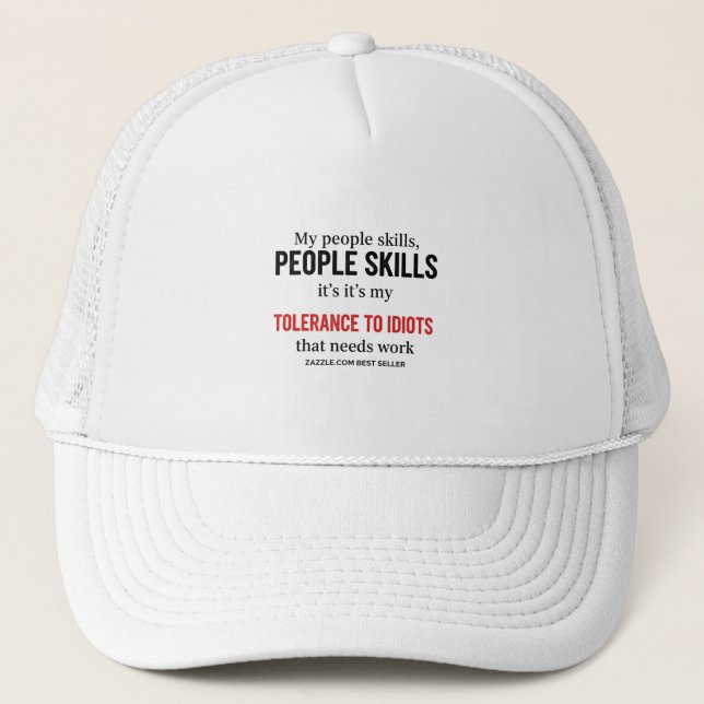 Casquette drôle et sarcastique : Ma tolérance aux  (Devant)