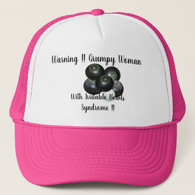 Casquette Drôle Grumpy Irritable Pelouse Bowls Femme, (Devant)