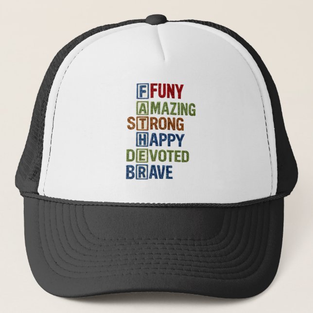 Casquette Drôle Incroyable Fort Heureux Dévoué Brave Positif (Devant)