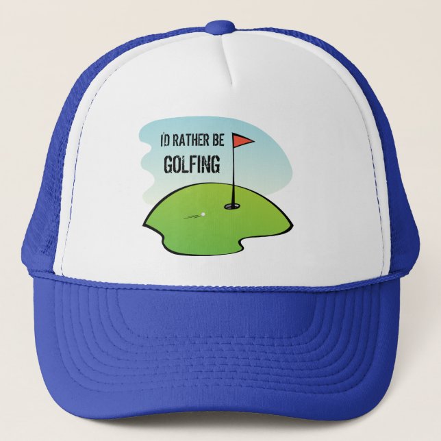 Casquette Drôle Je Préférerais Faire Du Golf Golf Vert Golfi (Devant)