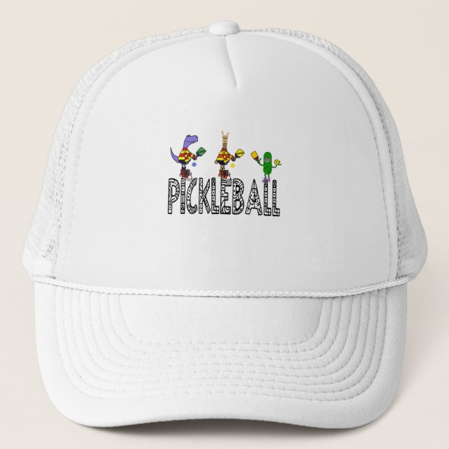 Casquette Drôle Joueurs de Pickleball Animaux Cartoon (Devant)