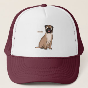 Casquette Drôle joyeux dessin animé de chien de carlin