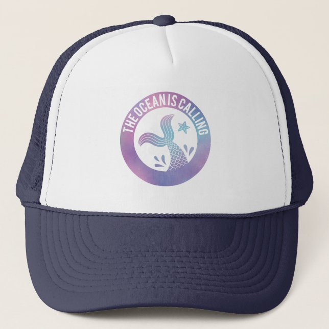 Casquette Drôle L'océan Appelle Mermaid Galaxy Dégradé (Devant)