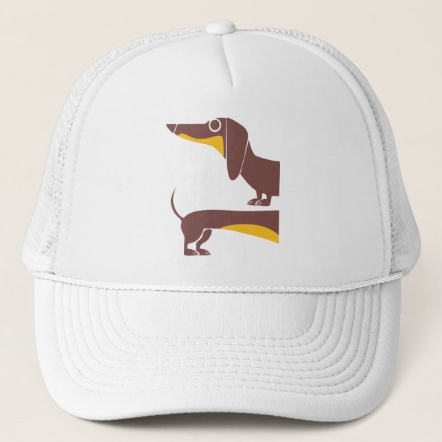 Casquette Drôle mignon dachshund pour parent chien long (Devant)