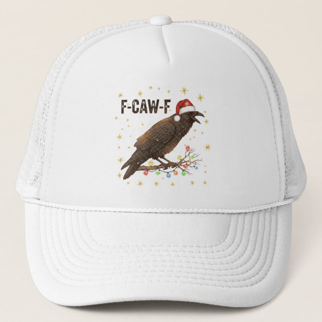Casquette Drôle Noël Corbeau Corbeau F-CAW- F (Devant)