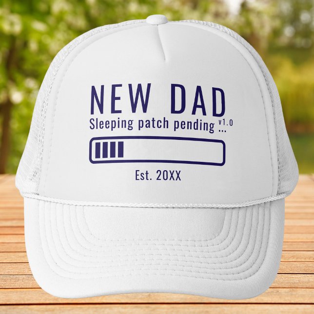 Casquette Drôle Nouveau Papa Sommeil Patch En Attente Bleu (Créateur téléchargé)