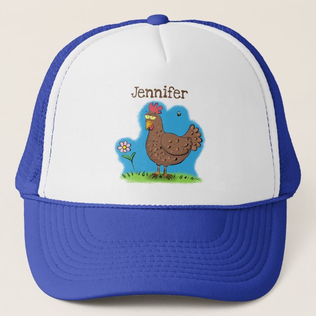 Casquette Drôle poulet rustique whimsical dessin animé (Devant)