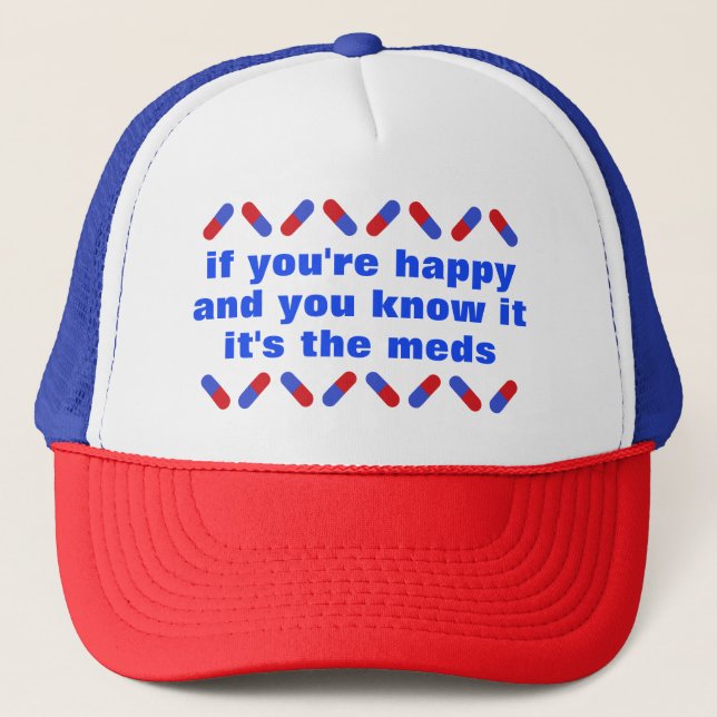 Casquette Drôle Prescription Meds Citer Happy Pills Humour (Devant)