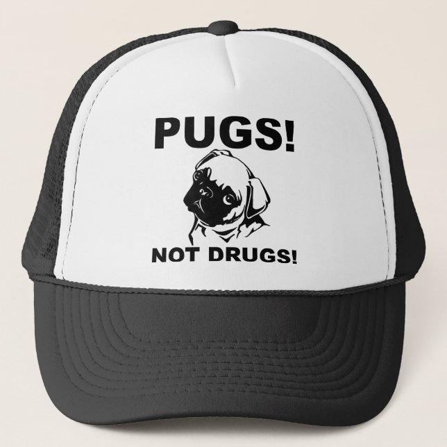 Casquette Drôle Pugs Not Drugs (Devant)