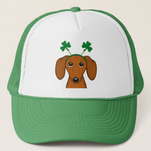 Casquette Drôle Saint Patrick's Day Chien Dachshund Trèfles