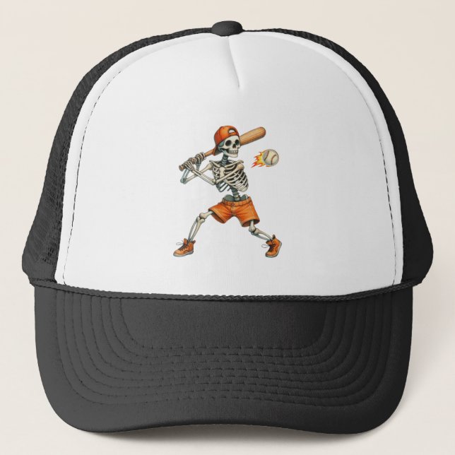 Casquette Drôle Skeleton batte baseball Halloween (Devant)