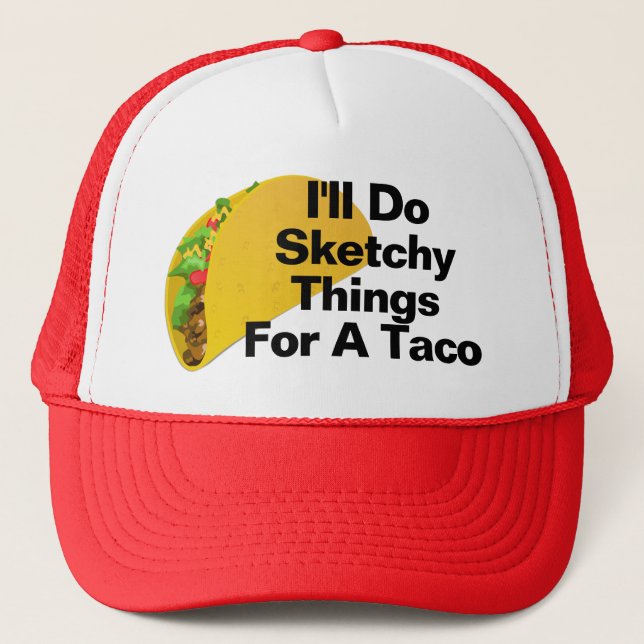 Casquette Drôle Sketchy Things Pour Taco (Devant)