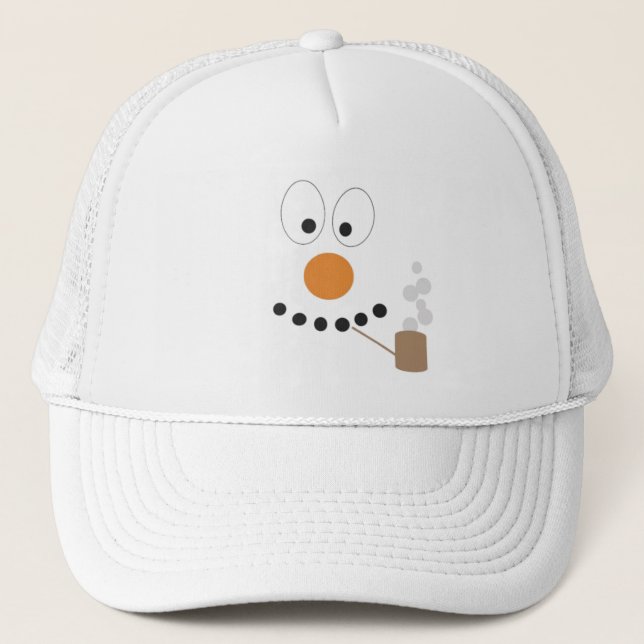 Casquette Drôle Snowman Visage mignon Dessin (Devant)