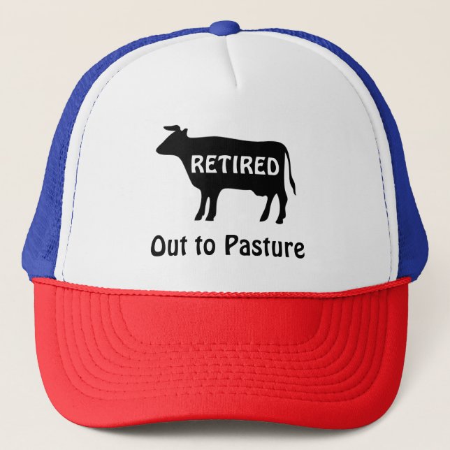 Casquette Drôle vache de retraite dehors à pâturage dire (Devant)