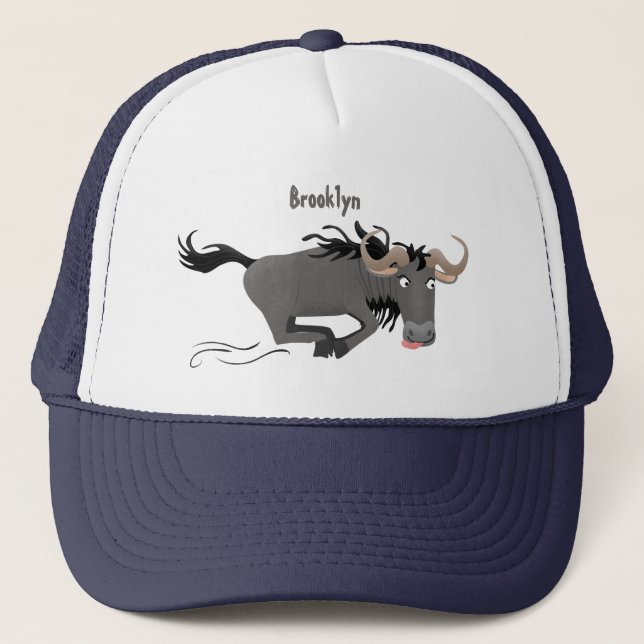 Casquette Drôle wildebeest tourner dessin animé illustration (Devant)