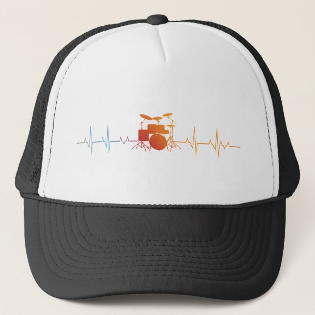Casquette Drummer Gift Heartbeat batterie d'instruments de m (Devant)