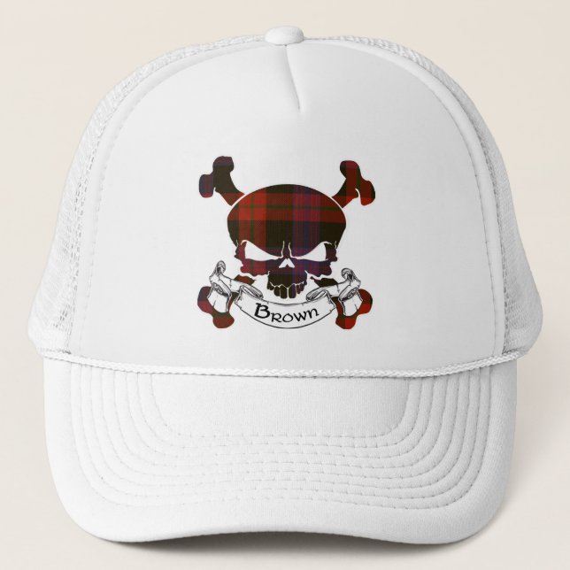 Casquette du crâne de Tartan Brown (Devant)
